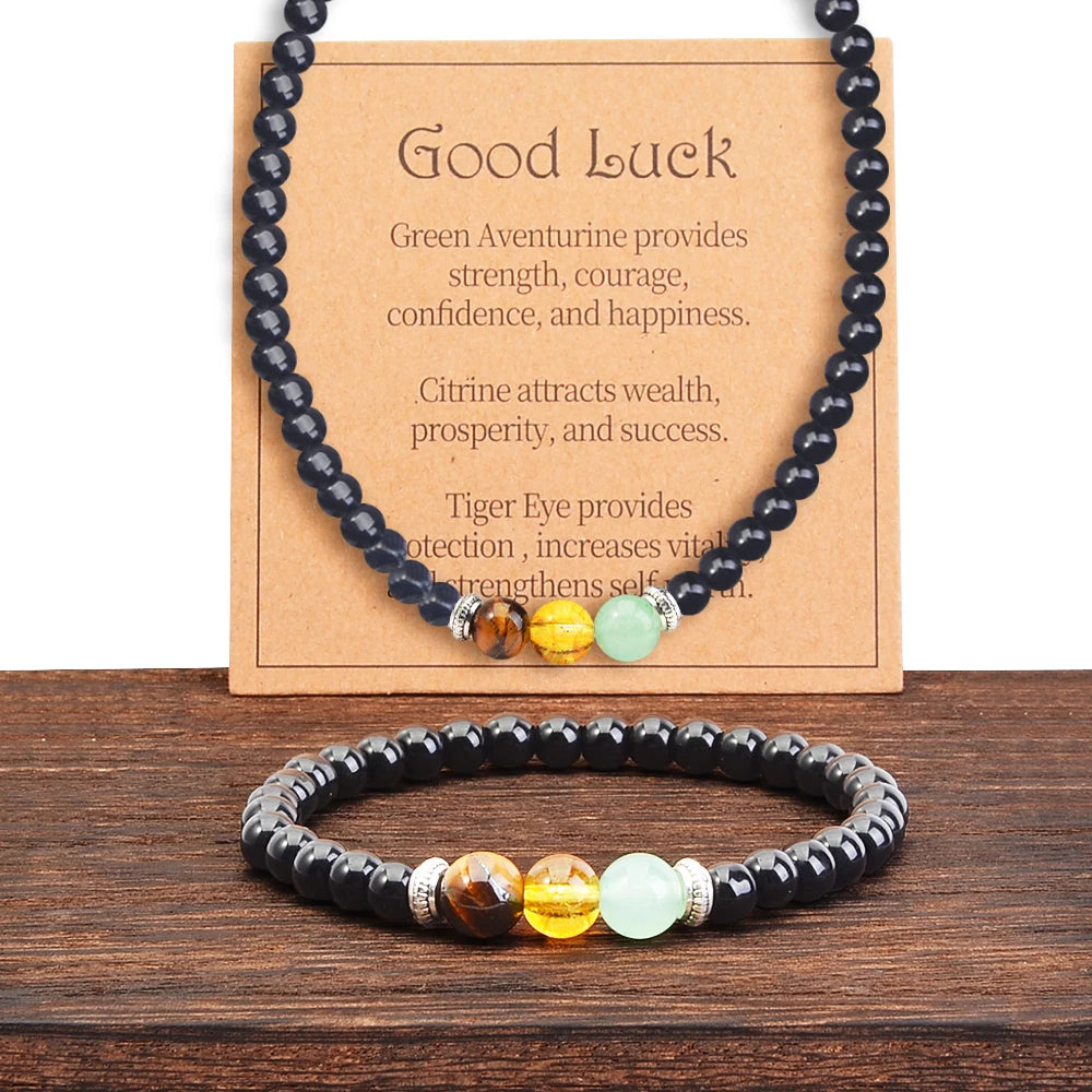 AVERLLA™ Obsidian Hematite Jewelry Set