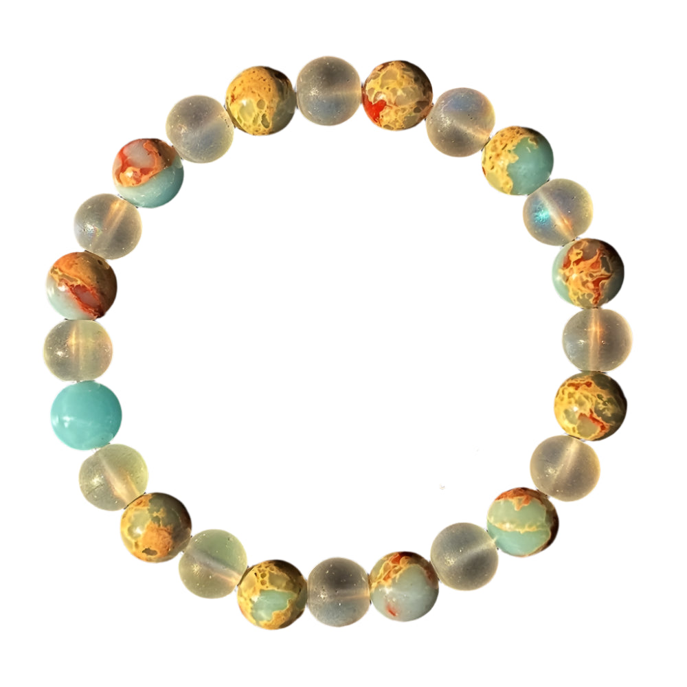 AVERLLA™ Aura Quartz & Ocean Sediment Beaded Bracelet