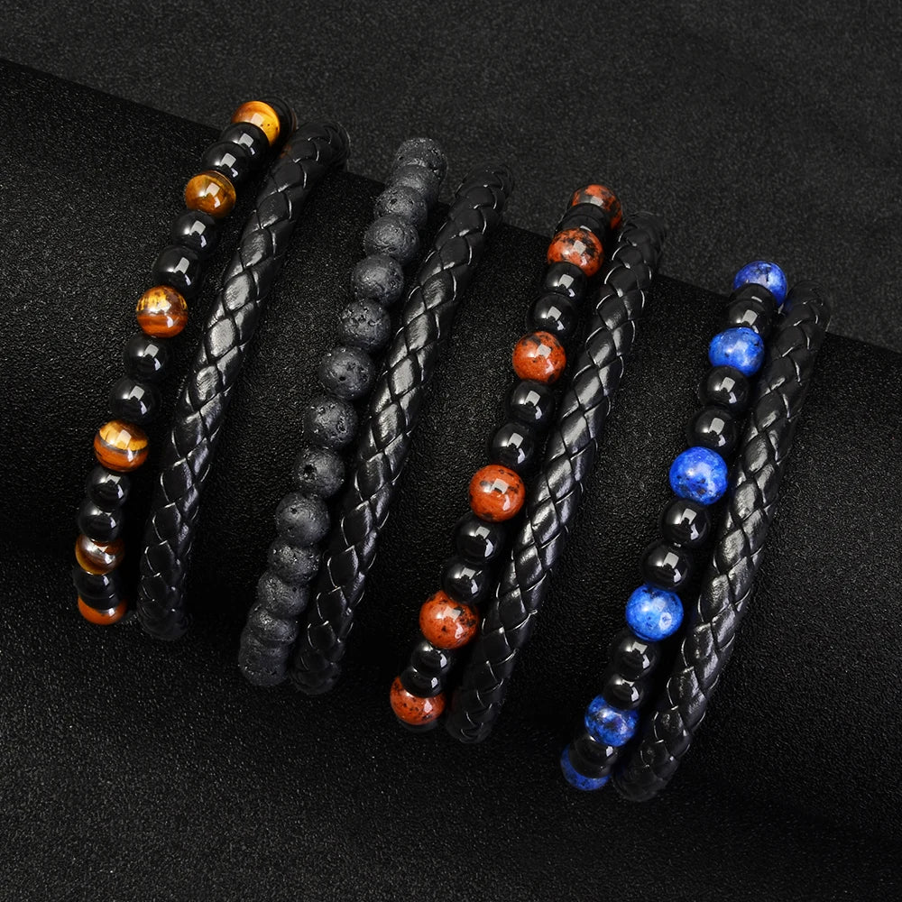 AVERLLA™ Stainless Steel & Tiger Eye Stone Beads Bracelet