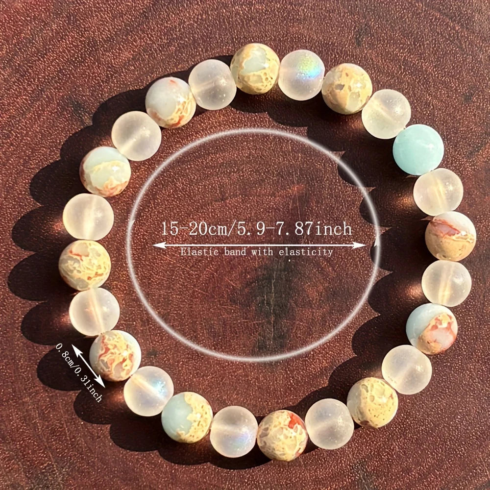 AVERLLA™ Aura Quartz & Ocean Sediment Beaded Bracelet