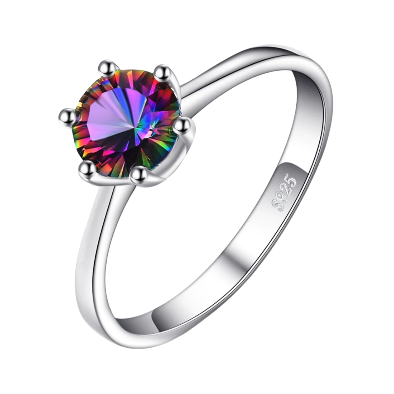 AVERLLA™ Mystic Rainbow Topaz Solitaire Ring