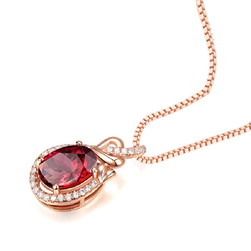 AVERLLA™ Vintage Ruby Zircon Pendant Necklace