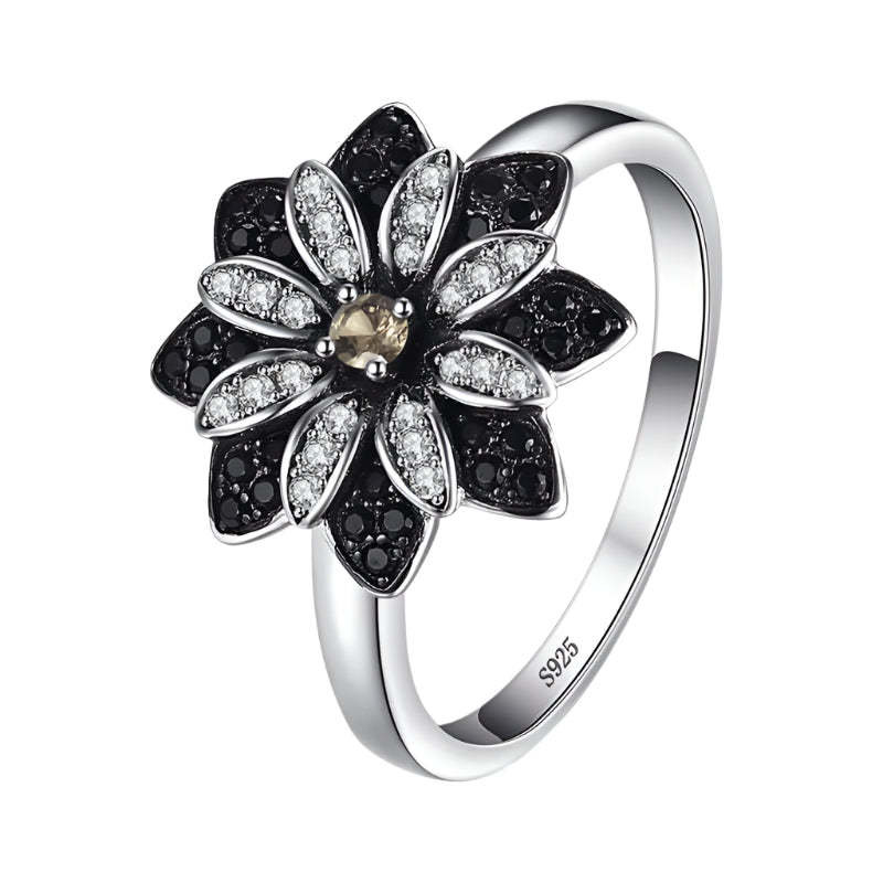 AVERLLA™ Smoky Quartz Floral Cocktail Ring