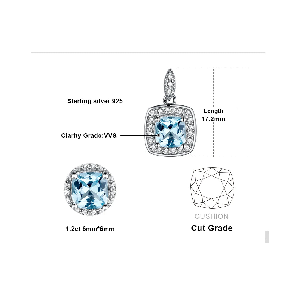 AVERLLA™ Sky Blue Topaz Halo Necklace