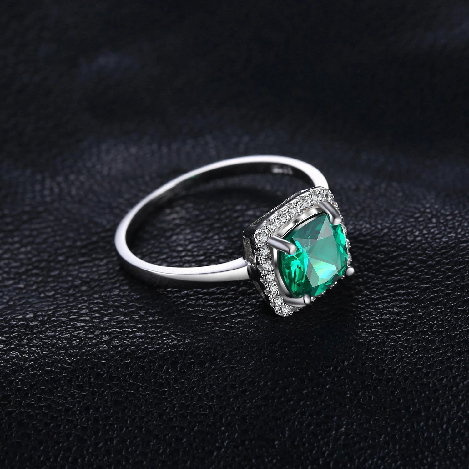 AVERLLA™ Emerald Halo Engagement Ring