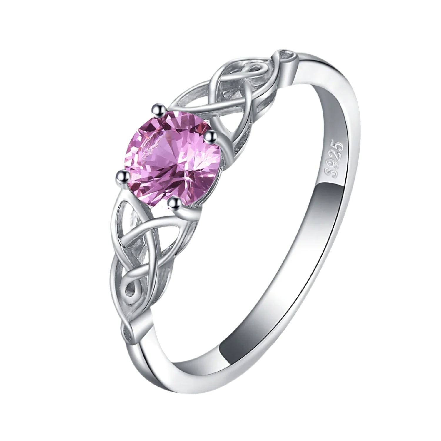 AVERLLA™ Celtic Knot Pink Sapphire Engagement Ring