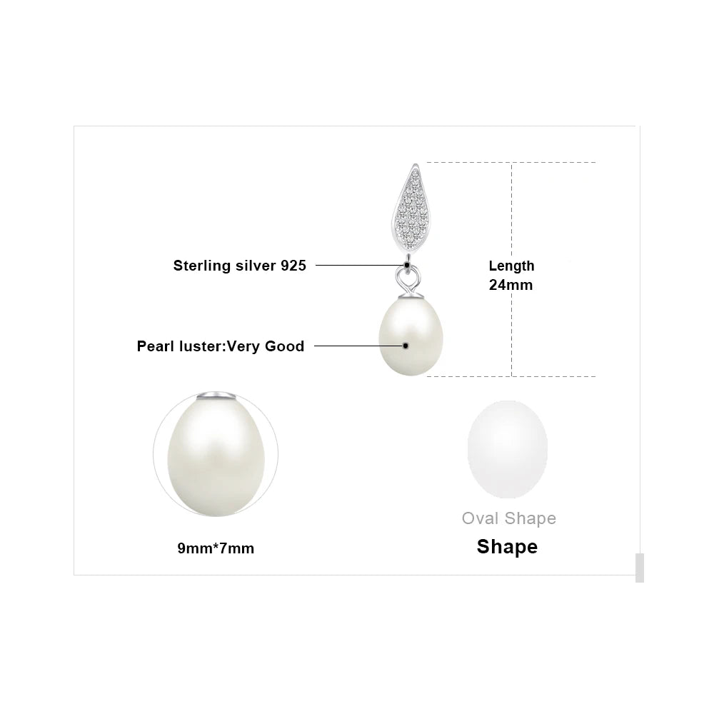 AVERLLA™ 7-9mm Freshwater Pearl Silver Dangle Earrings