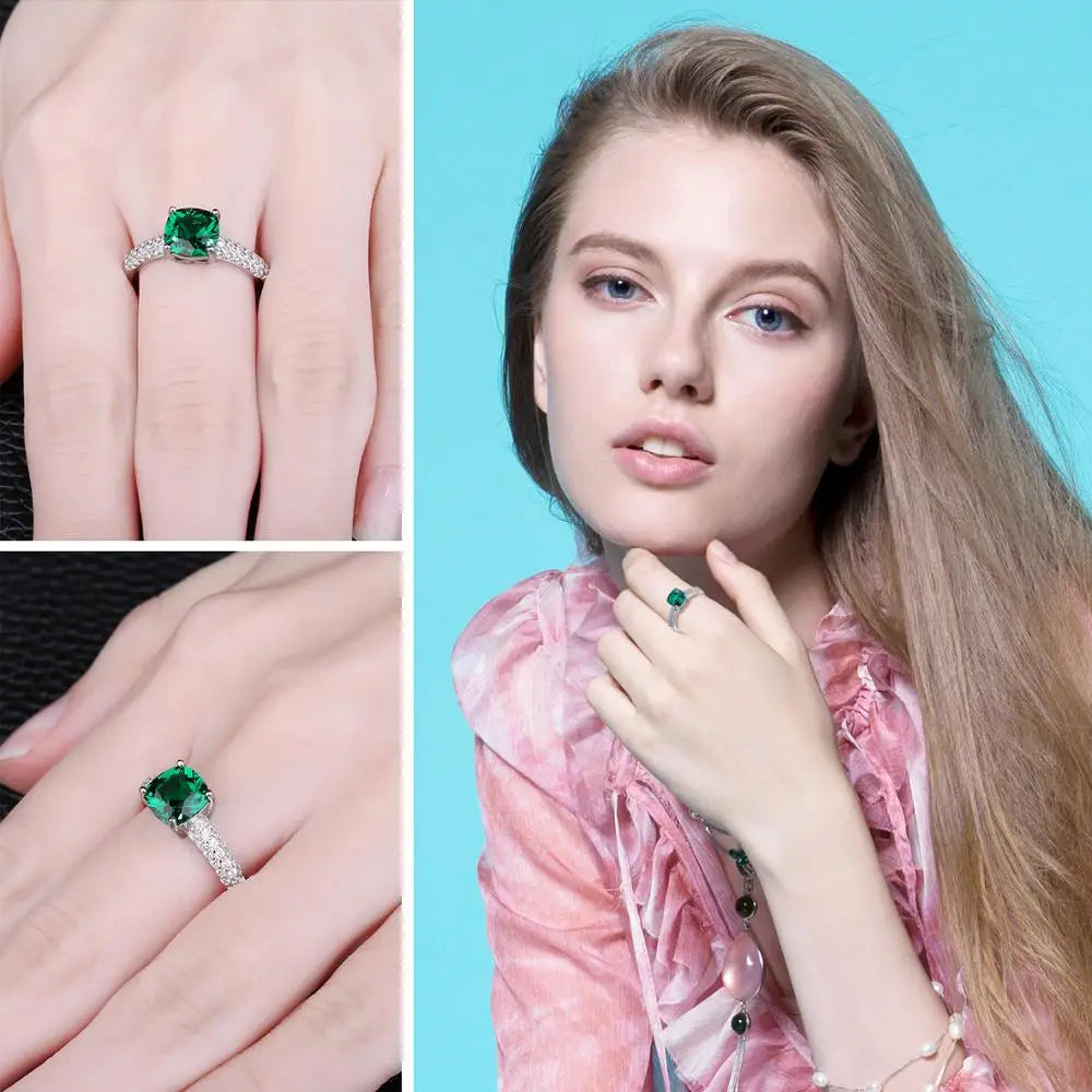 AVERLLA™ Cushion Nano Emerald Ruby Ring