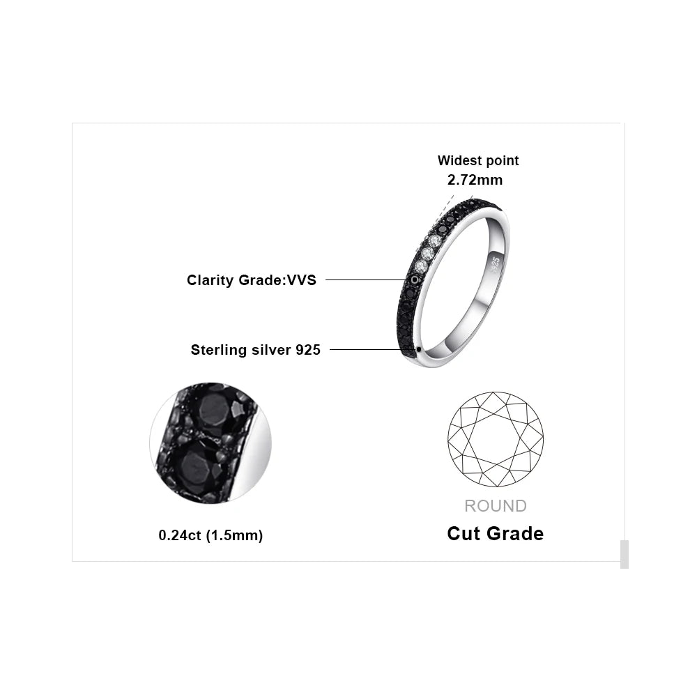 AVERLLA™ Black Spinel Stackable Wedding Ring