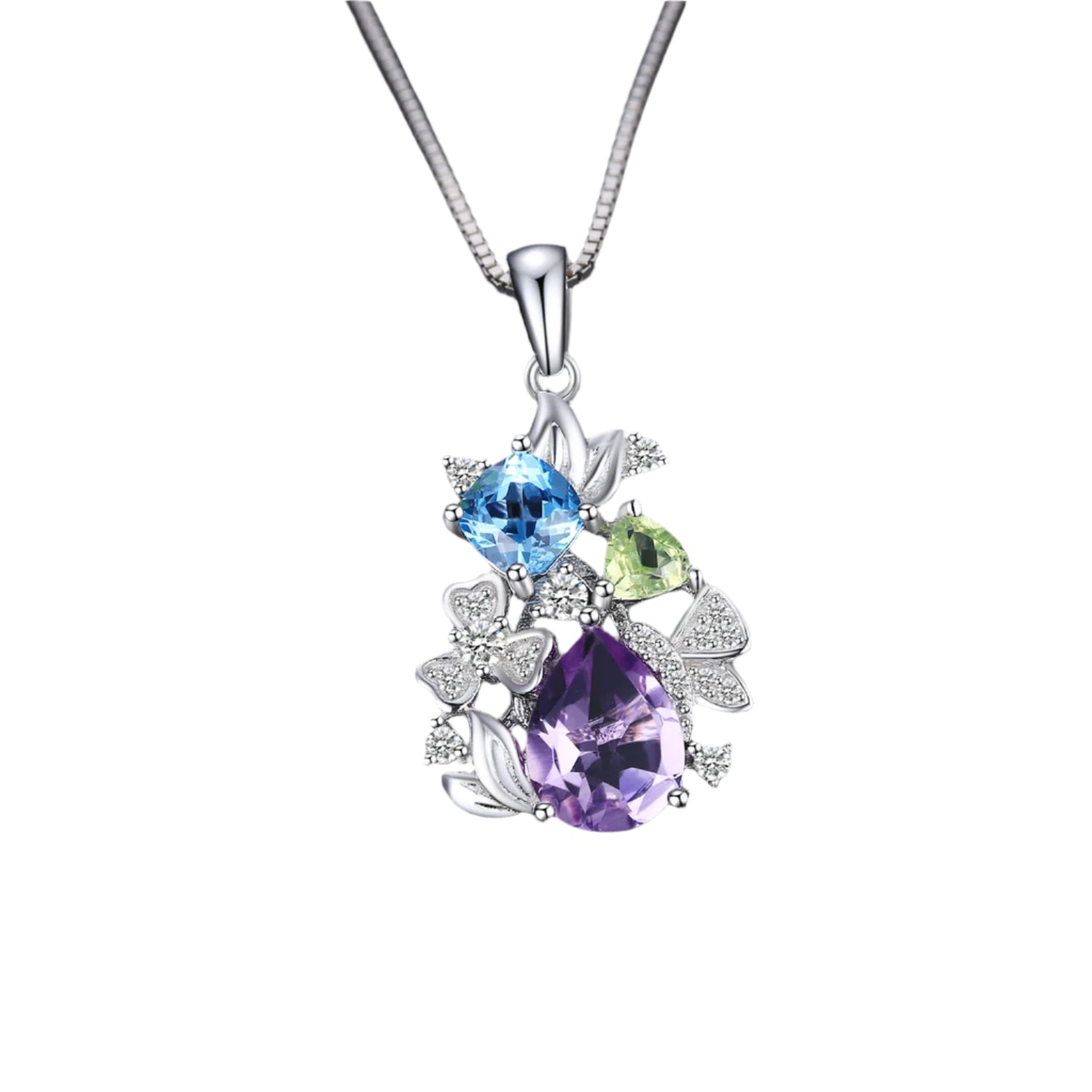 AVERLLA™ Floral Multigemstone Pendant Necklace