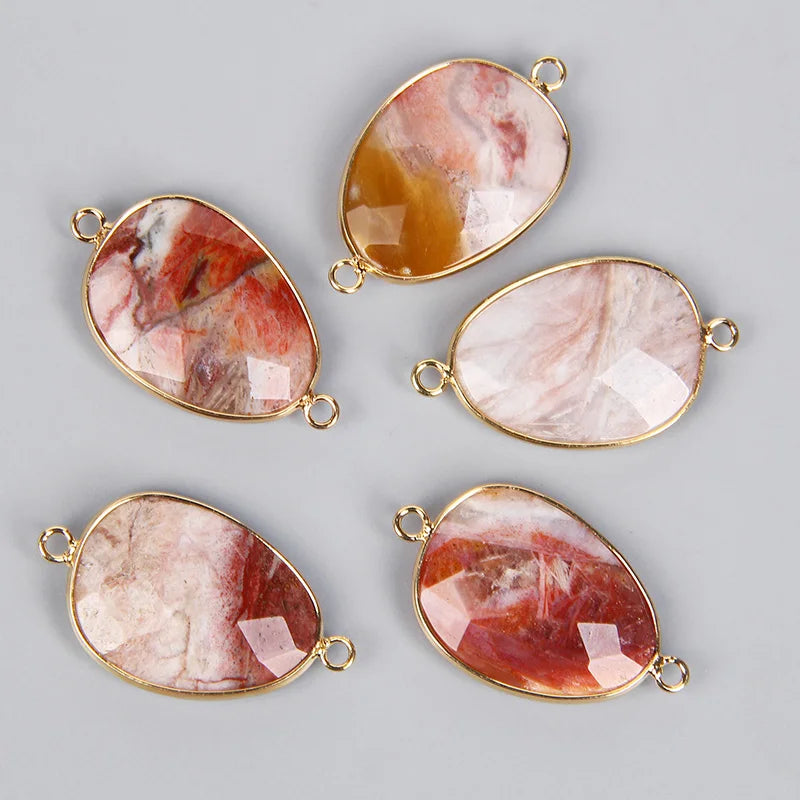 AVERLLA™ Double-Sided Faceted Natural Stone Slice Pendants – 22x38mm for DIY Jewelry (Copy)