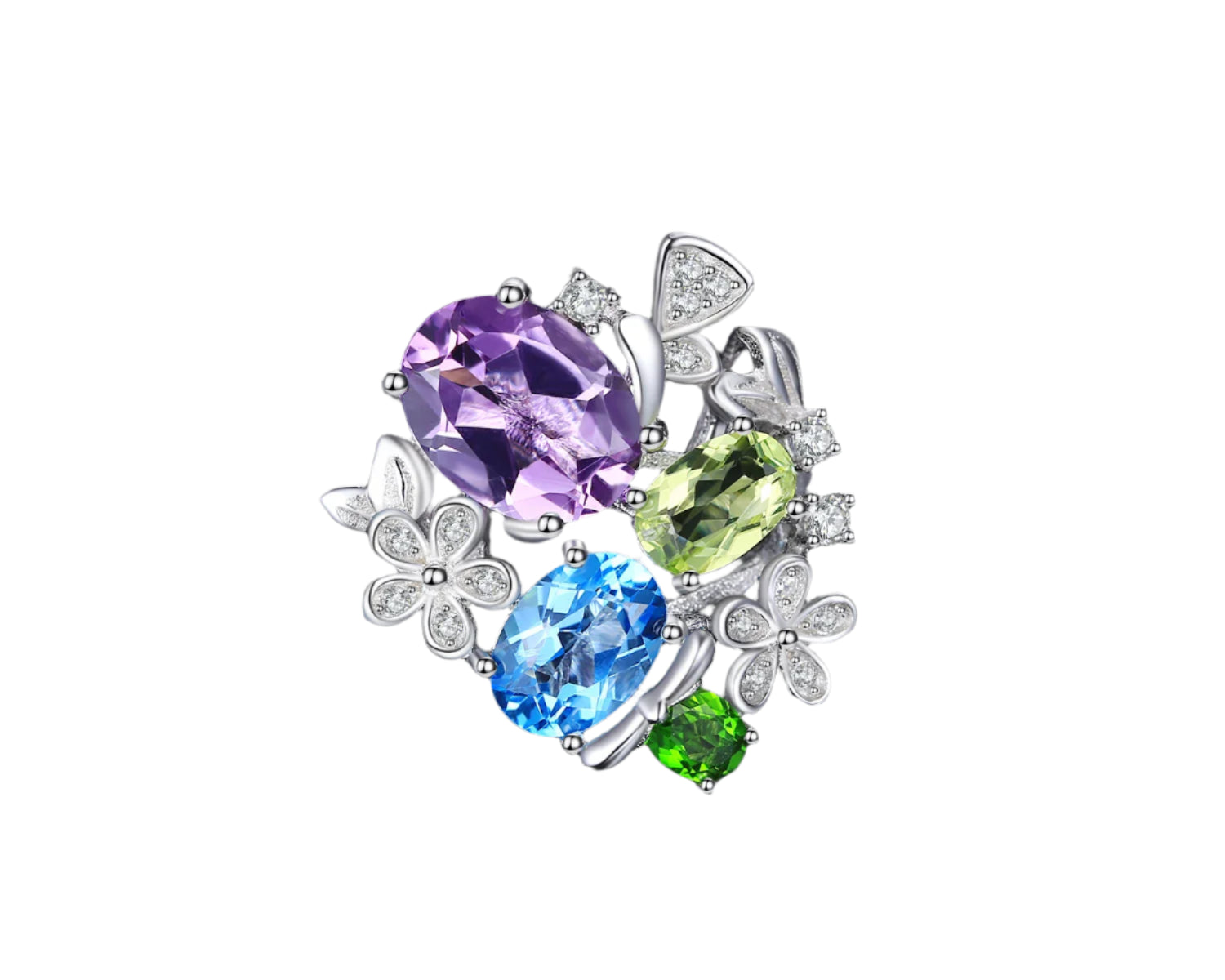 AVERLLA™ Floral Gemstone Cocktail Ring