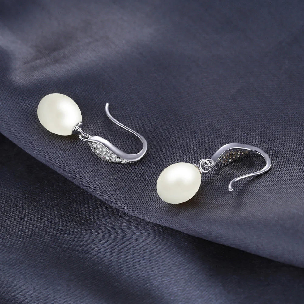 AVERLLA™ 7-9mm Freshwater Pearl Silver Dangle Earrings