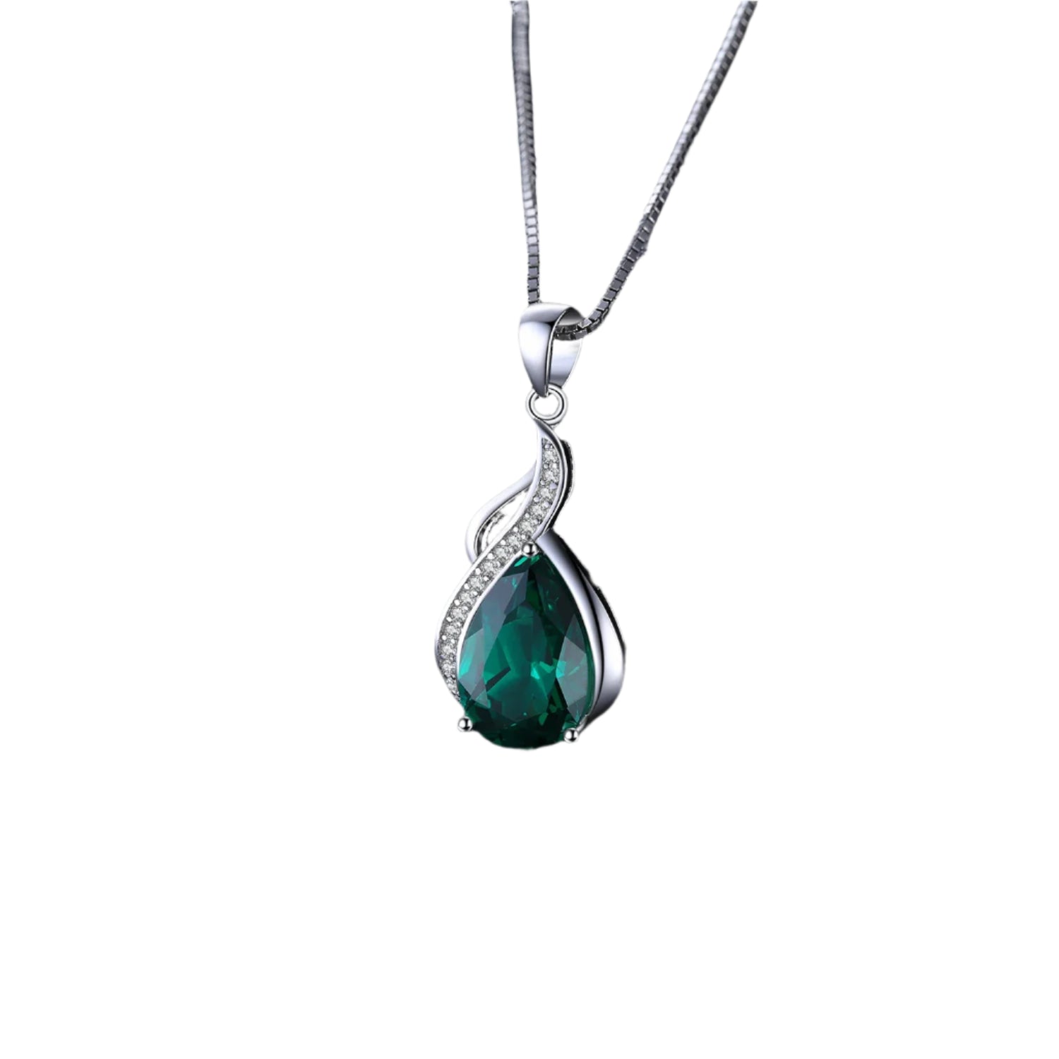 AVERLLA™ 2.7ct Nano Emerald Silver Pendant