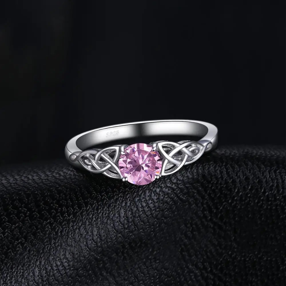 AVERLLA™ Celtic Knot Pink Sapphire Engagement Ring