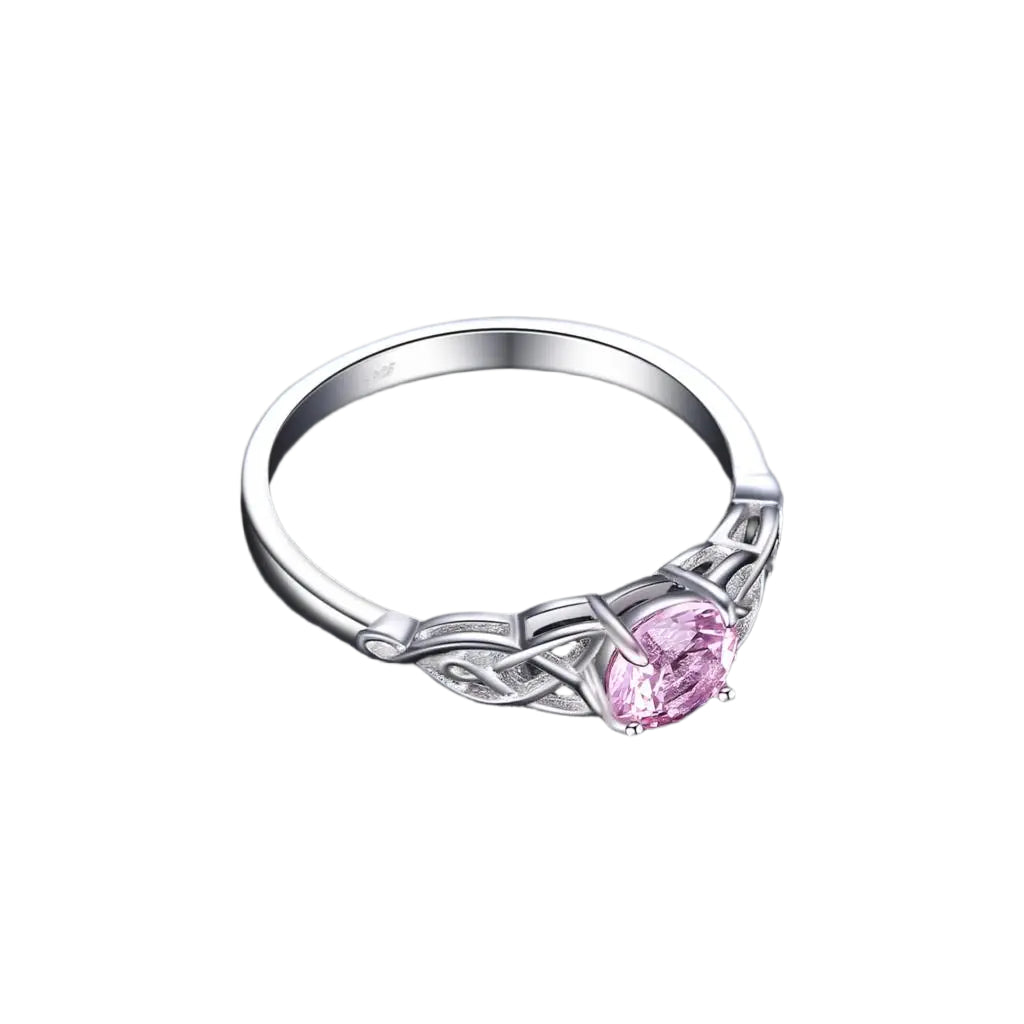 AVERLLA™ Celtic Knot Pink Sapphire Engagement Ring