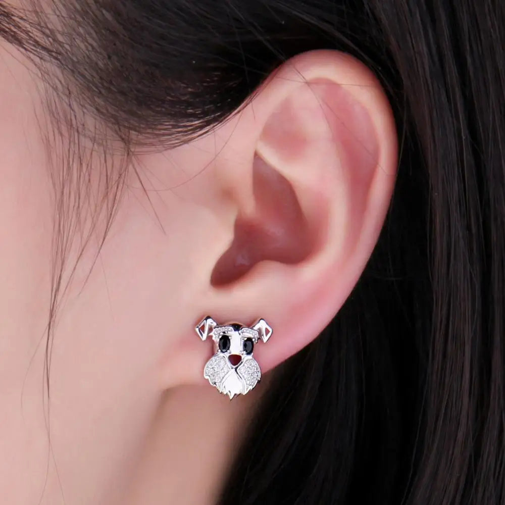 AVERLLA™ Schnauzer Black Spinel Stud Earrings