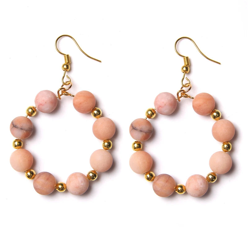 AVERLLA™ Natural Stone Beads Big Circle Drop Earrings