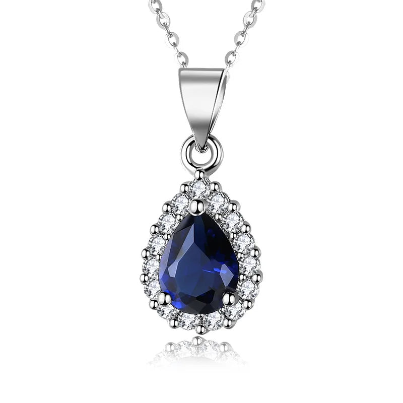 AVERLLA™ Water Drop Sapphire Zircon Necklace for Women