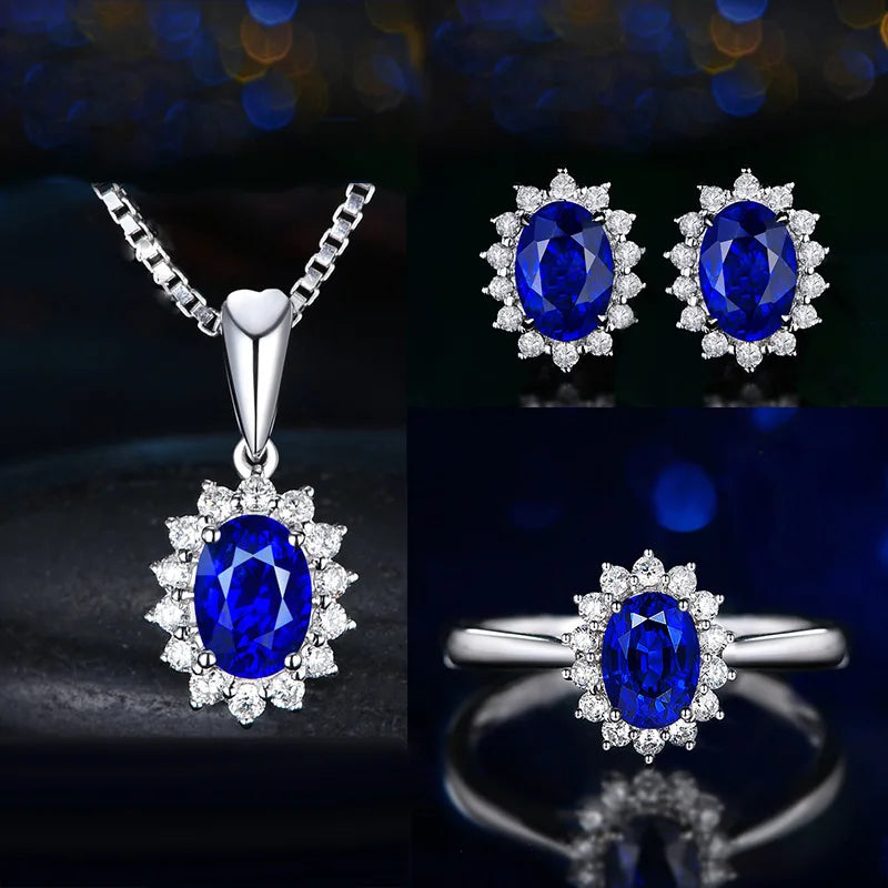 AVERLLA™ Sapphire Zircon Bridal Jewelry Set