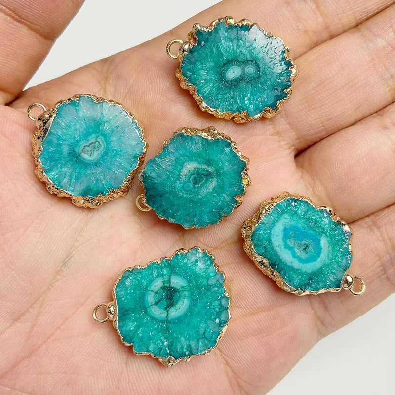 AVERLLA™ Natural Blue Druzy Agate Slice