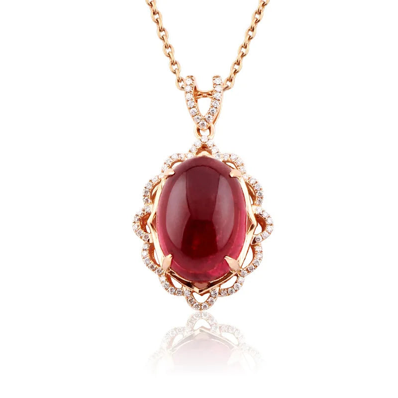 AVERLLA™ Red Garnet Zircon Silver Necklace