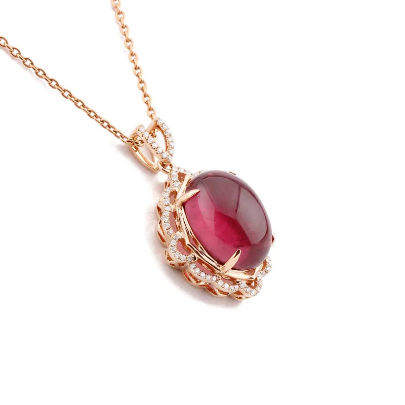 AVERLLA™ Red Garnet Zircon Silver Necklace