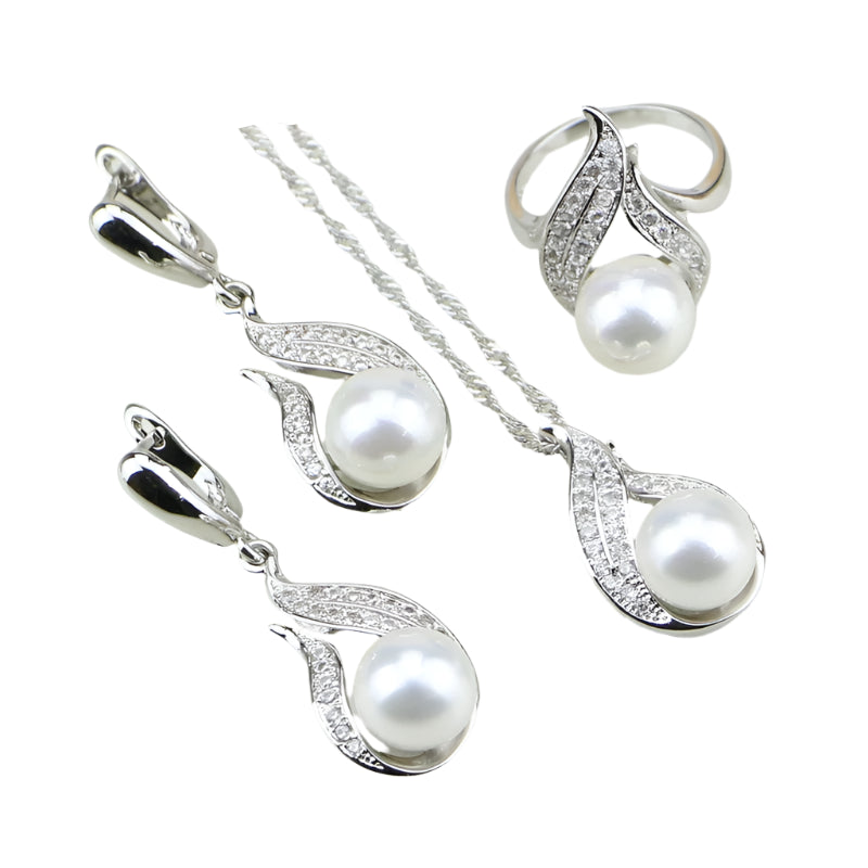 AVERLLA™ Gray Pearl Bridal Jewelry Set