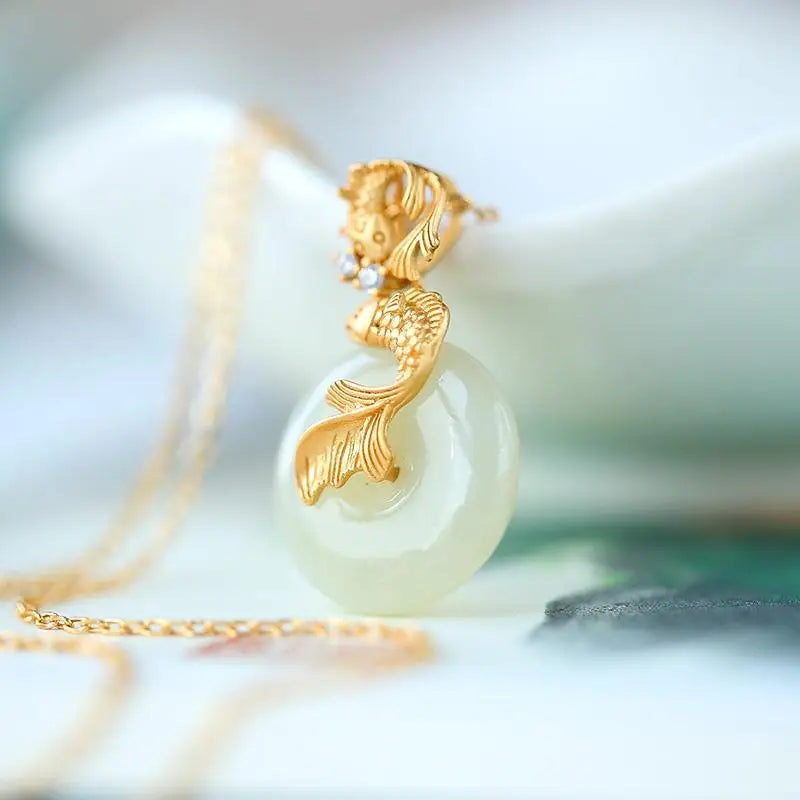 AVERLLA™ Hetian Jade Koi Pendant Necklace