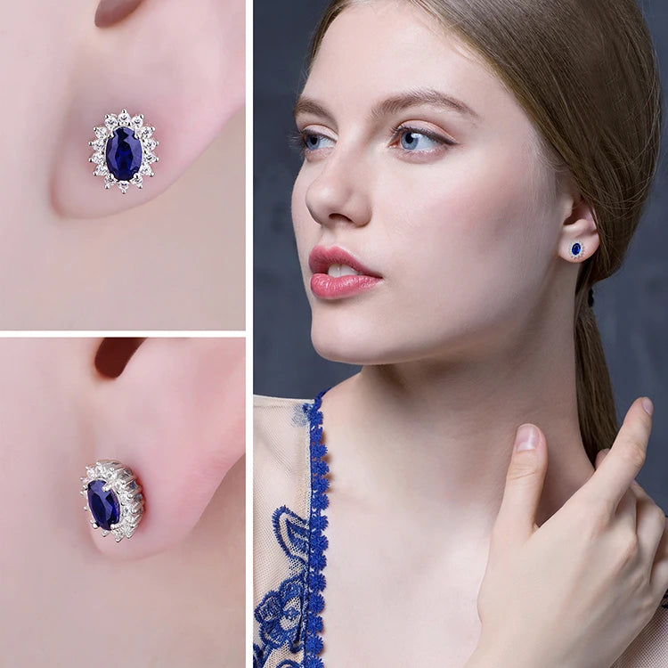 AVERLLA™ Sapphire & Ruby Princess Diana Stud Earrings