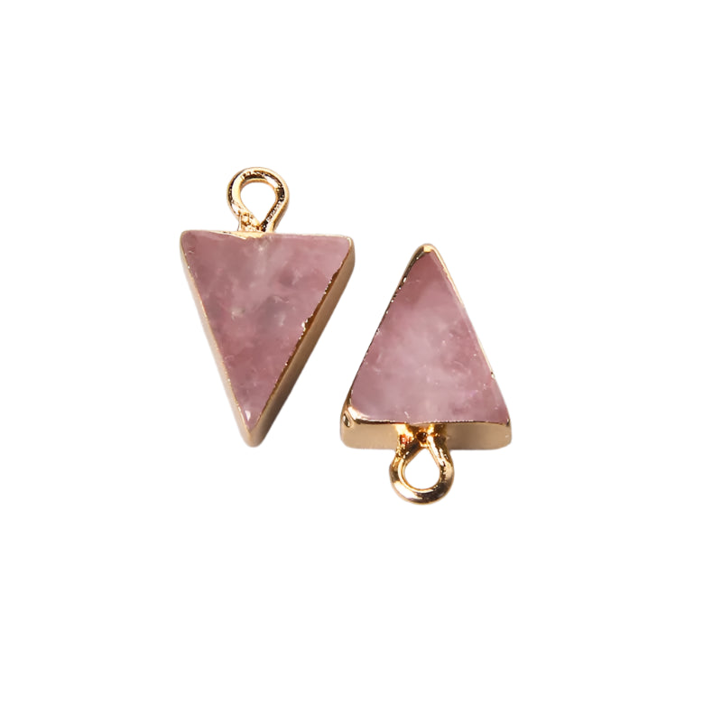 AVERLLA™  Natural Triangle Square Cube Pink Rose Quartzs