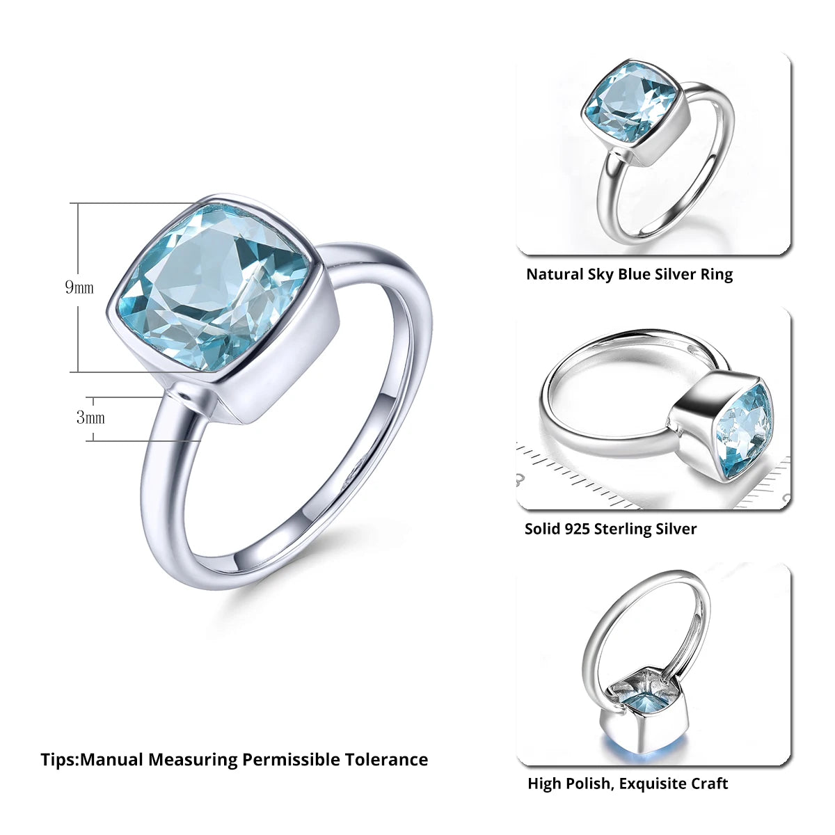 AVERLLA™ Radiant Sky Blue Topaz Sterling Silver Ring