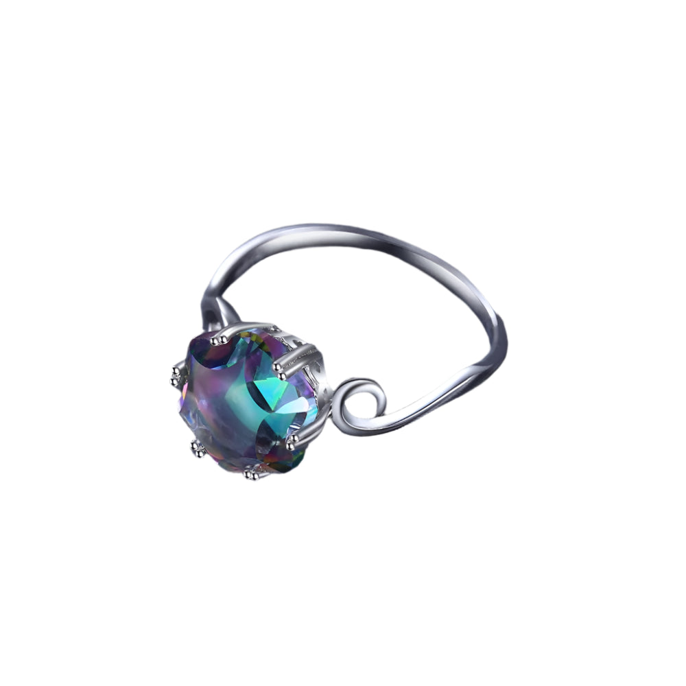 AVERLLA™ Mystic Quartz Floral Silver Ring