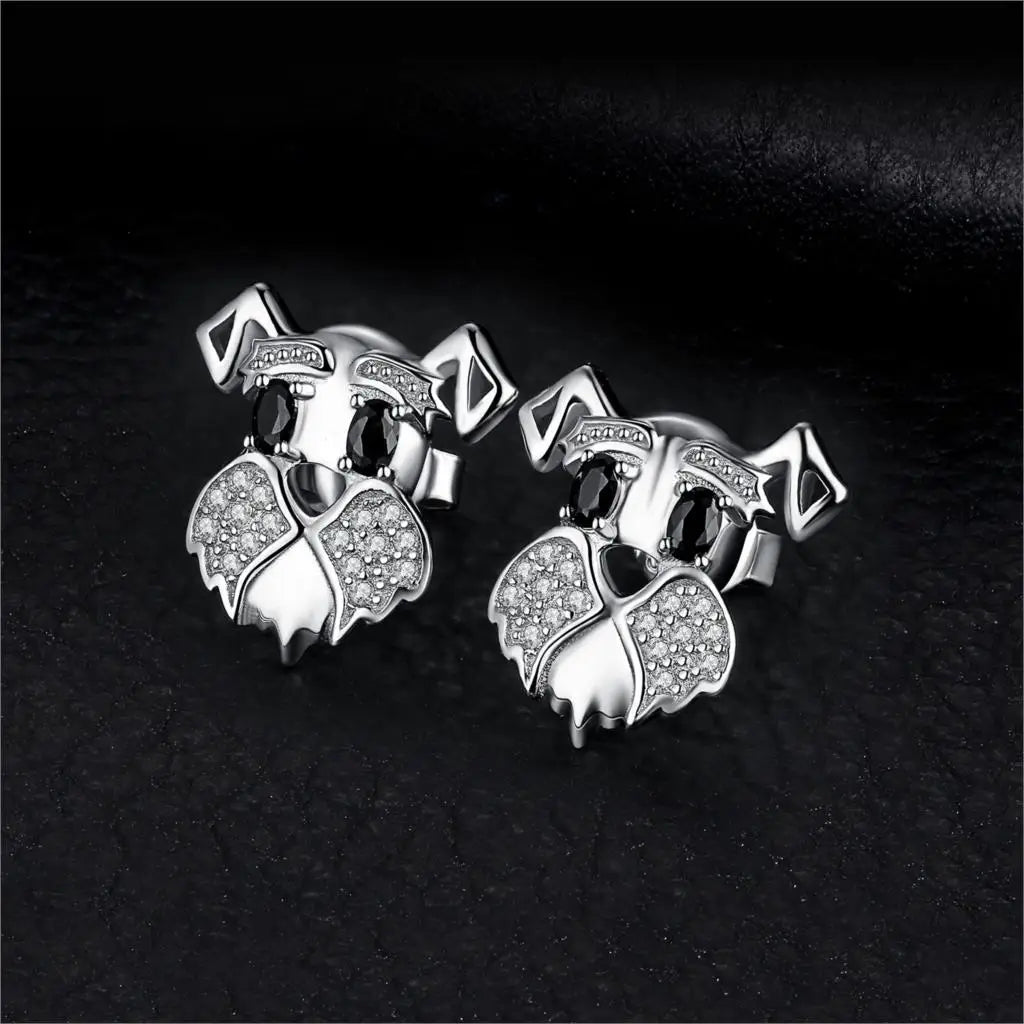 AVERLLA™ Schnauzer Black Spinel Stud Earrings