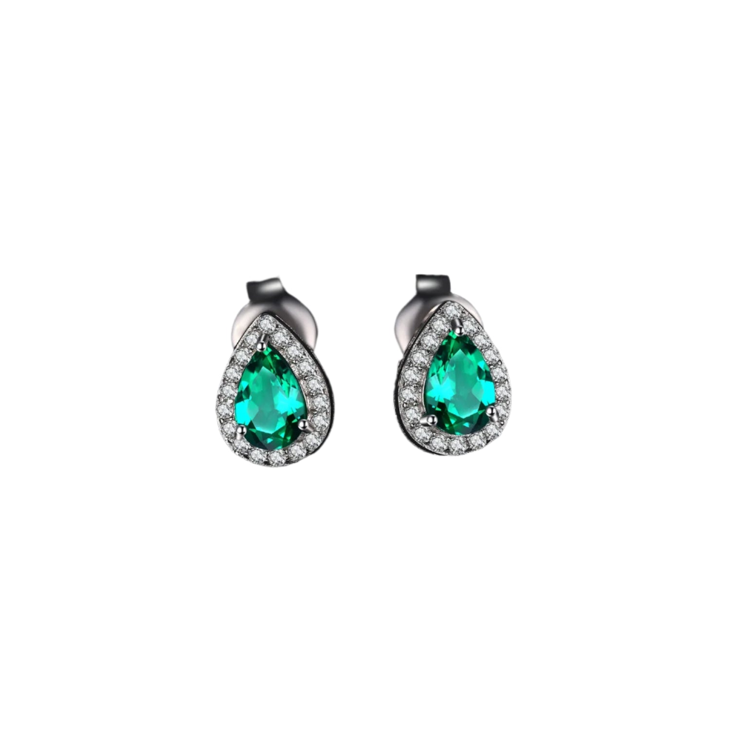 AVERLLA™ Radiant Pear Green Nano Emerald Stud Earrings