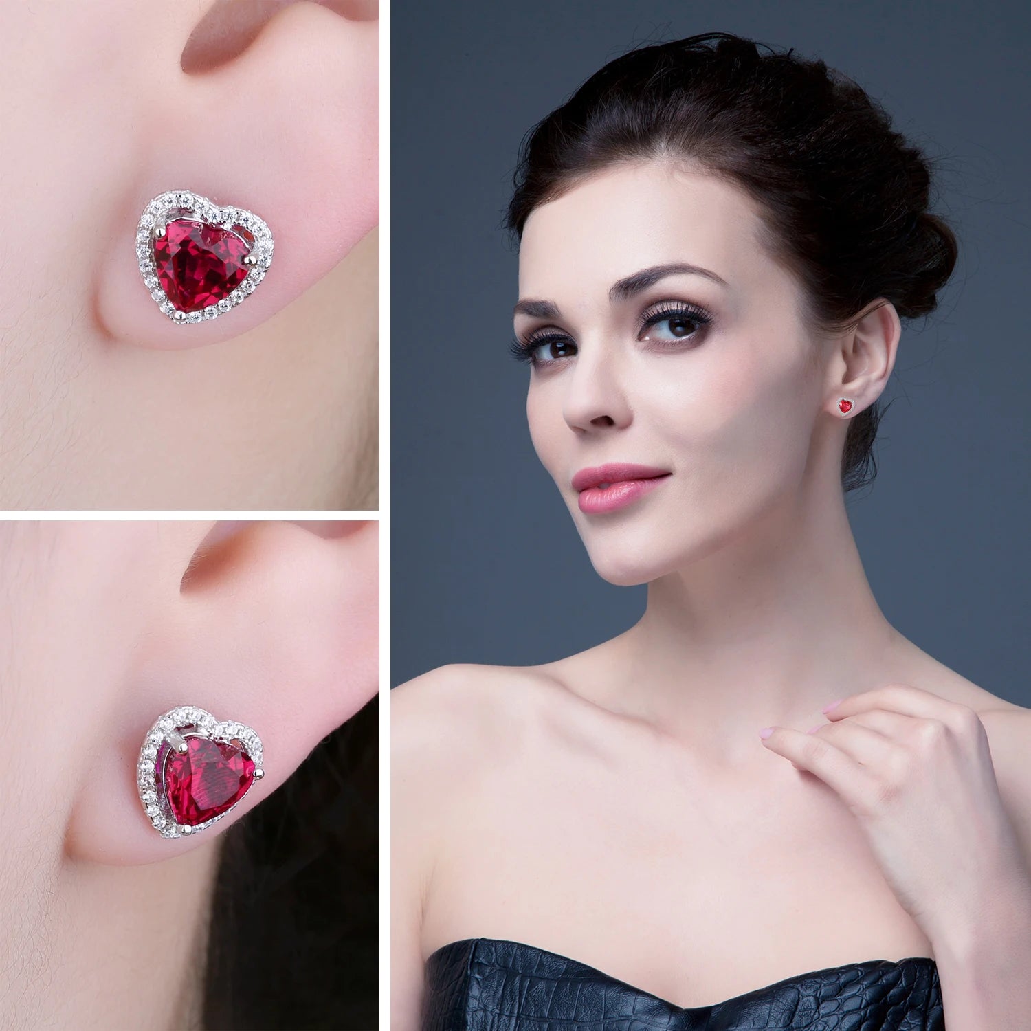 AVERLLA™ Radiant Heart Ruby Stud Earrings