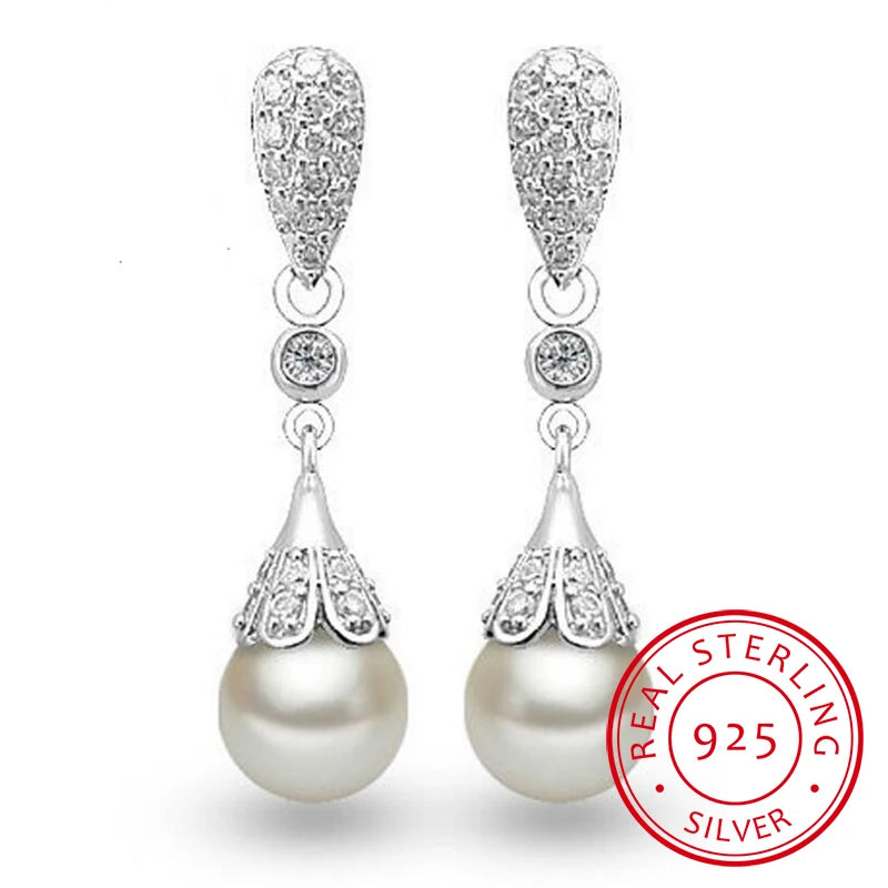 AVERLLA™ 925 Sterling Silver Natural Freshwater Pearl Drop Earrings