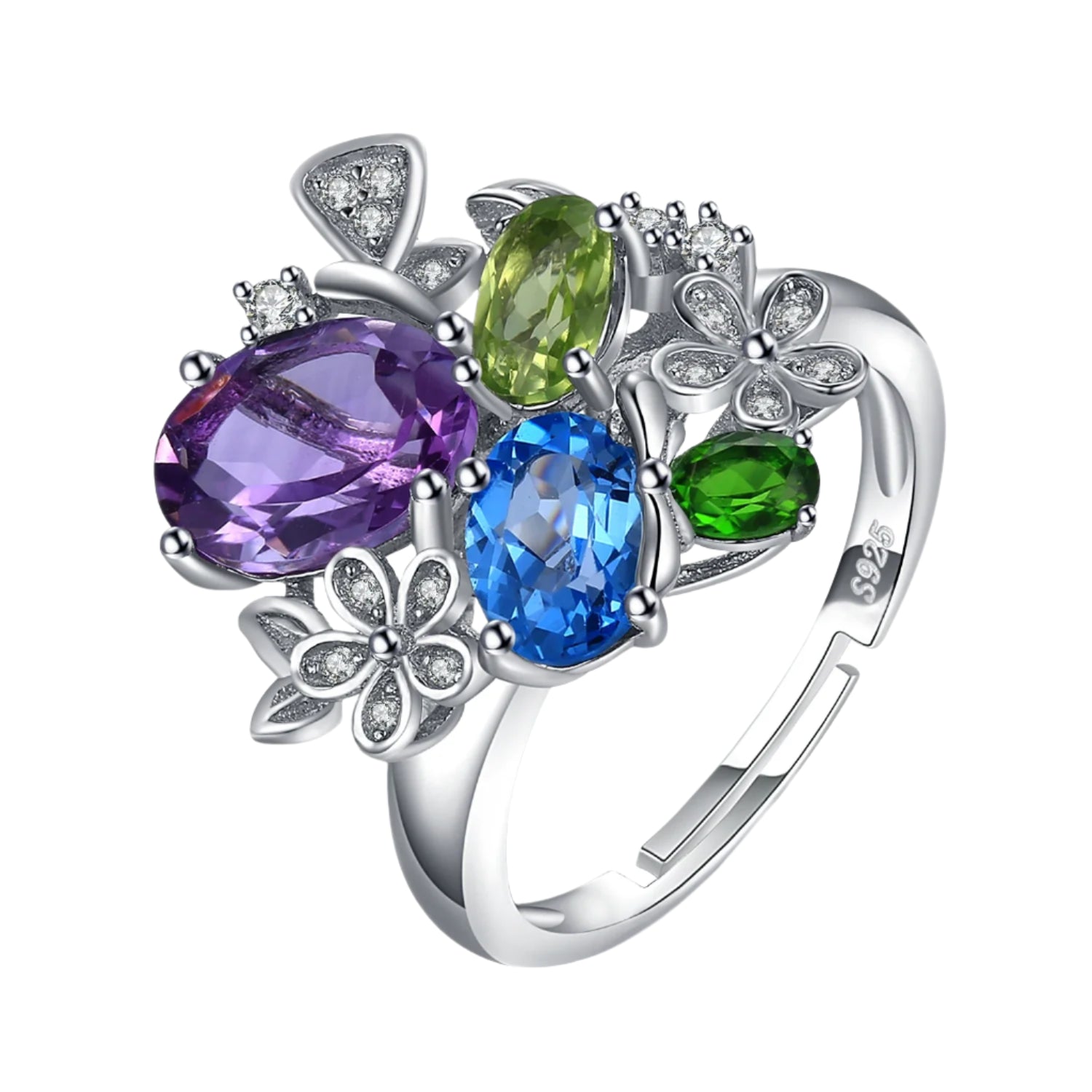 AVERLLA™ Floral Gemstone Cocktail Ring