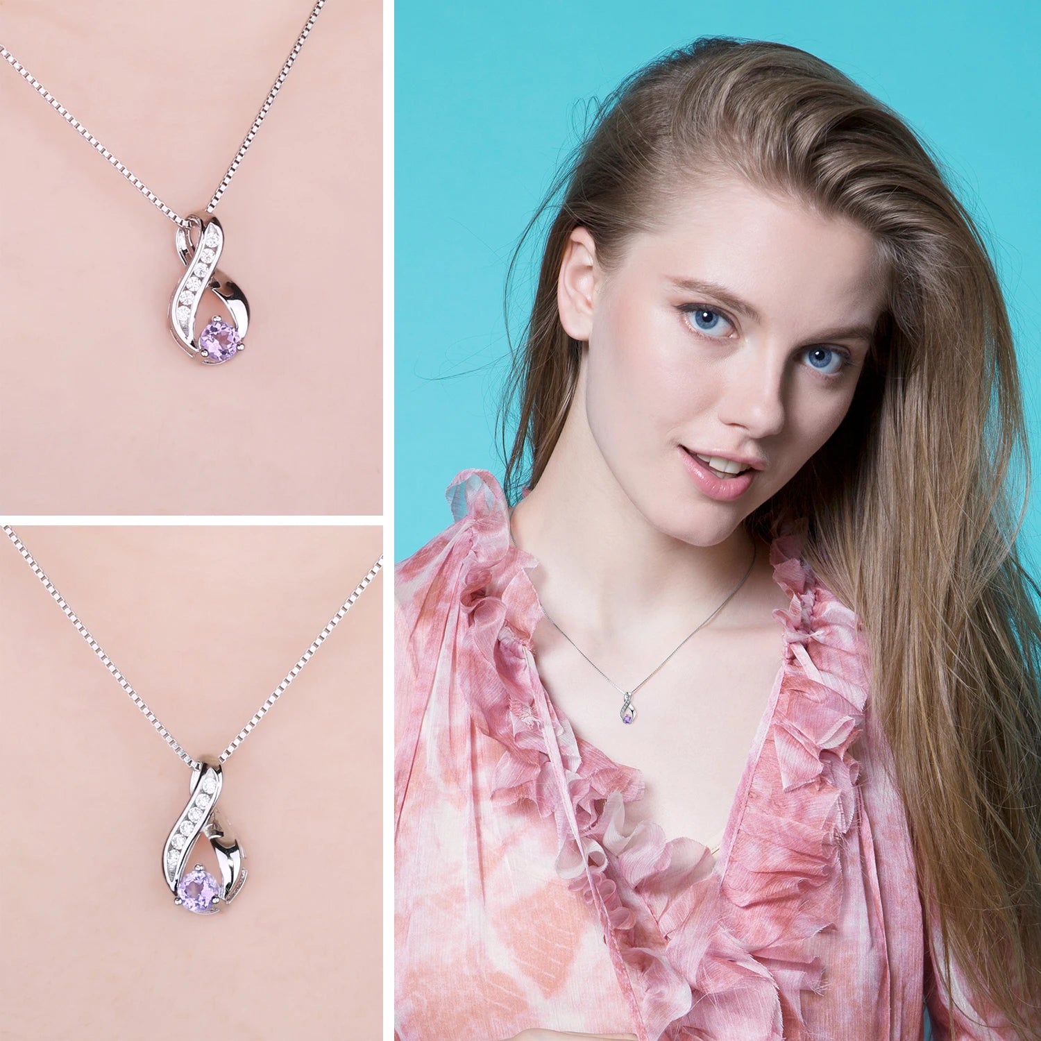 AVERLLA™ Infinity Amethyst Pendant Necklace