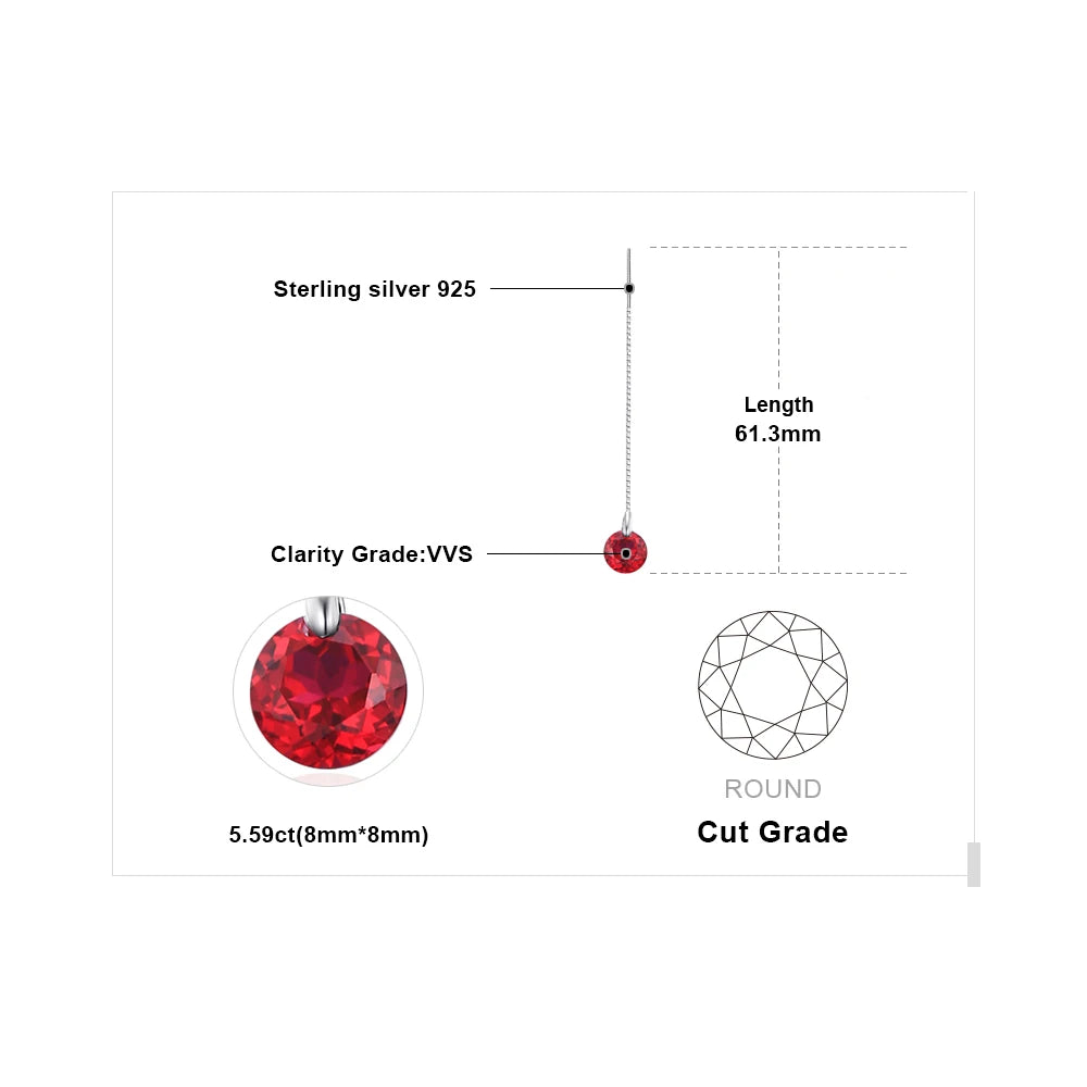 AVERLLA™ 5.5ct Created Ruby Silver Drop Earrings