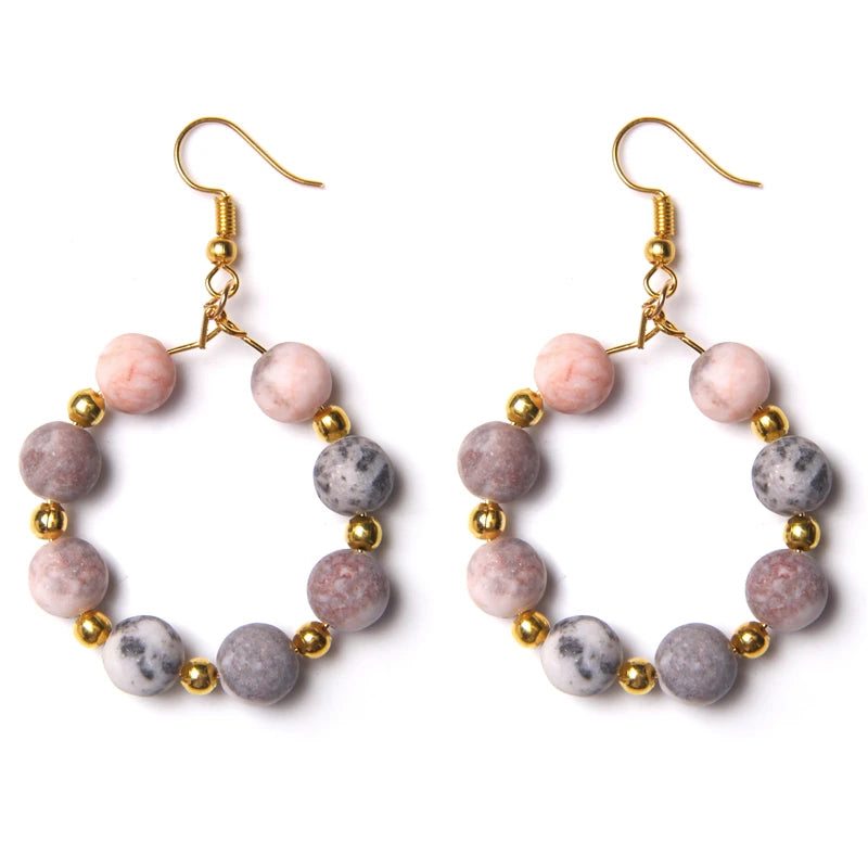 AVERLLA™ Natural Stone Beads Big Circle Drop Earrings