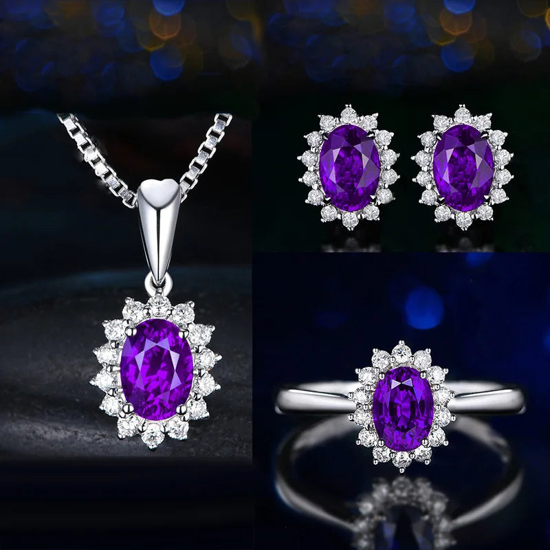 AVERLLA™ Sapphire Zircon Bridal Jewelry Set