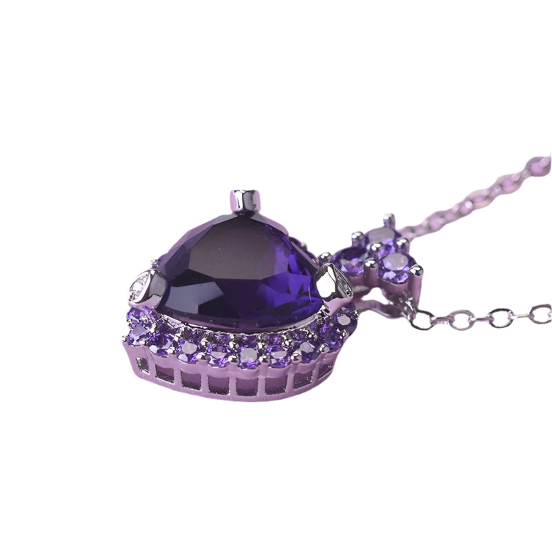 AVERLLA™ Pure Elegance Sterling Silver Necklace – Natural Amethyst & Topaz Pendant Jewelry for Women