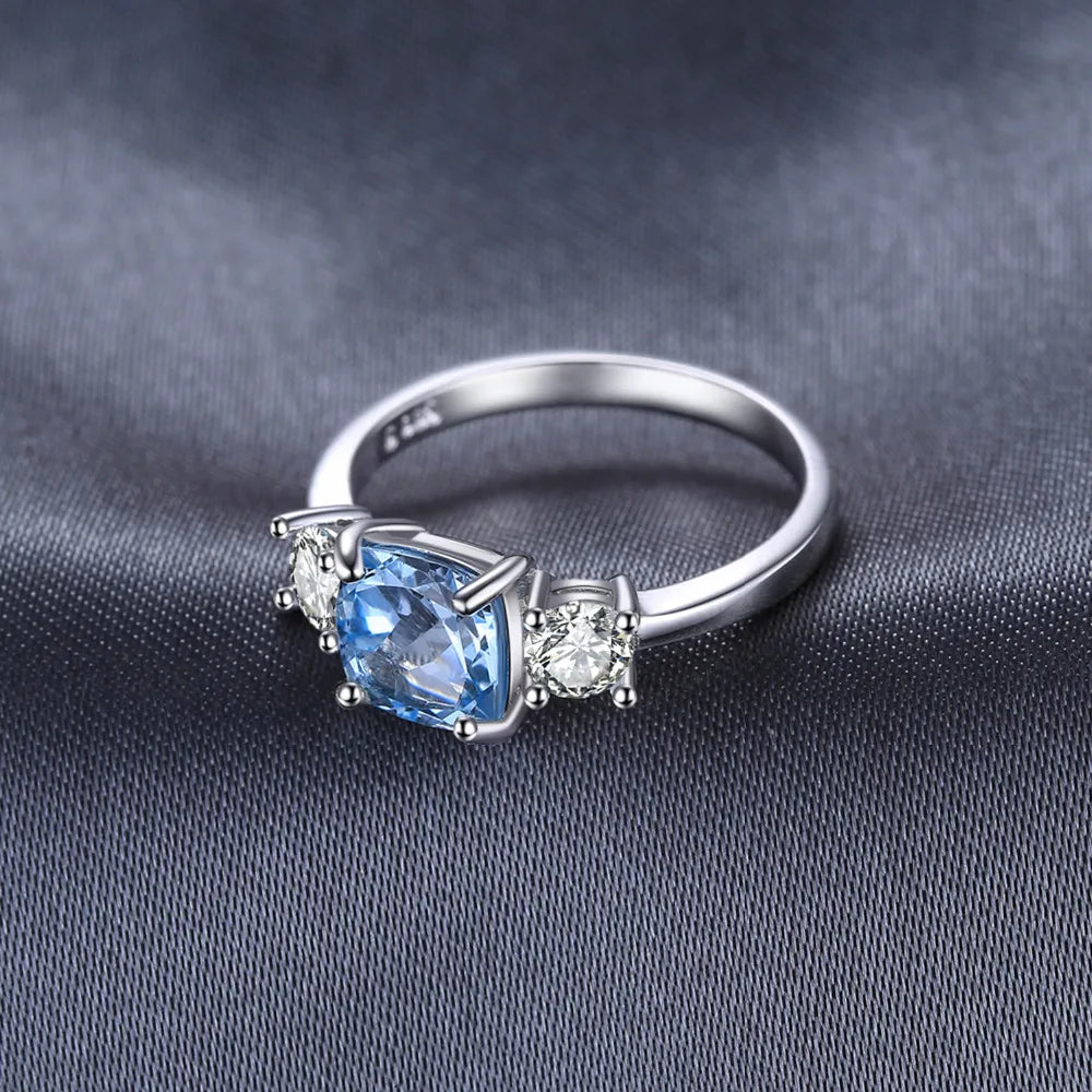 AVERLLA™ 1.9ct Square Sky Blue Topaz Silver Ring