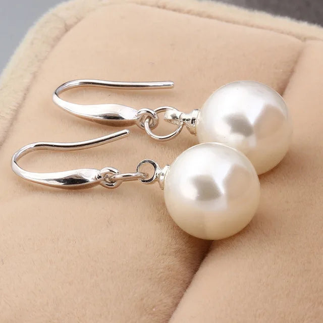 AVERLLA™ Vintage Pearl Drop Earrings in 925 Sterling Silver