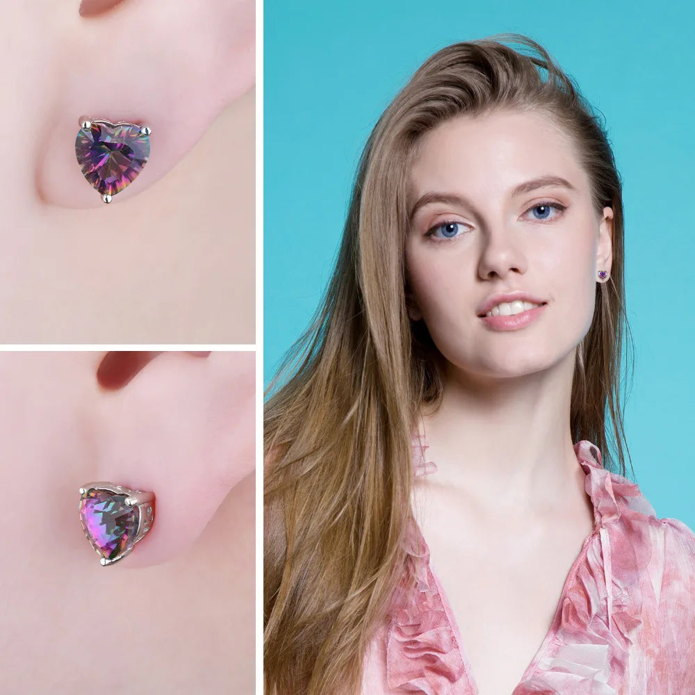 AVERLLA™ Radiant Heart Mystic Quartz Stud Earrings