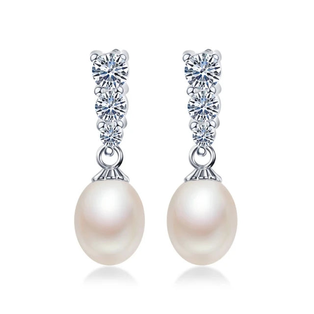 AVERLLA™ Radiant Natural Pearl Dangle Earrings in S925 Sterling Silver