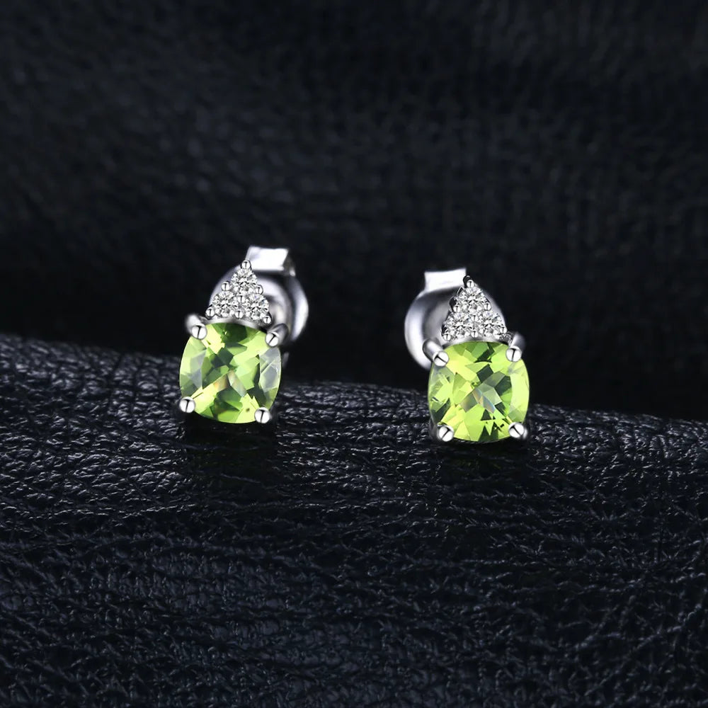 AVERLLA™ 1.3ct Natural Peridot Silver Stud Earrings