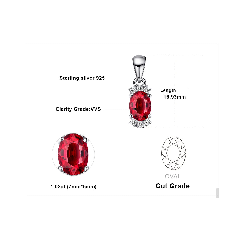 AVERLLA™ Radiant Oval Red Garnet Pendant Necklace