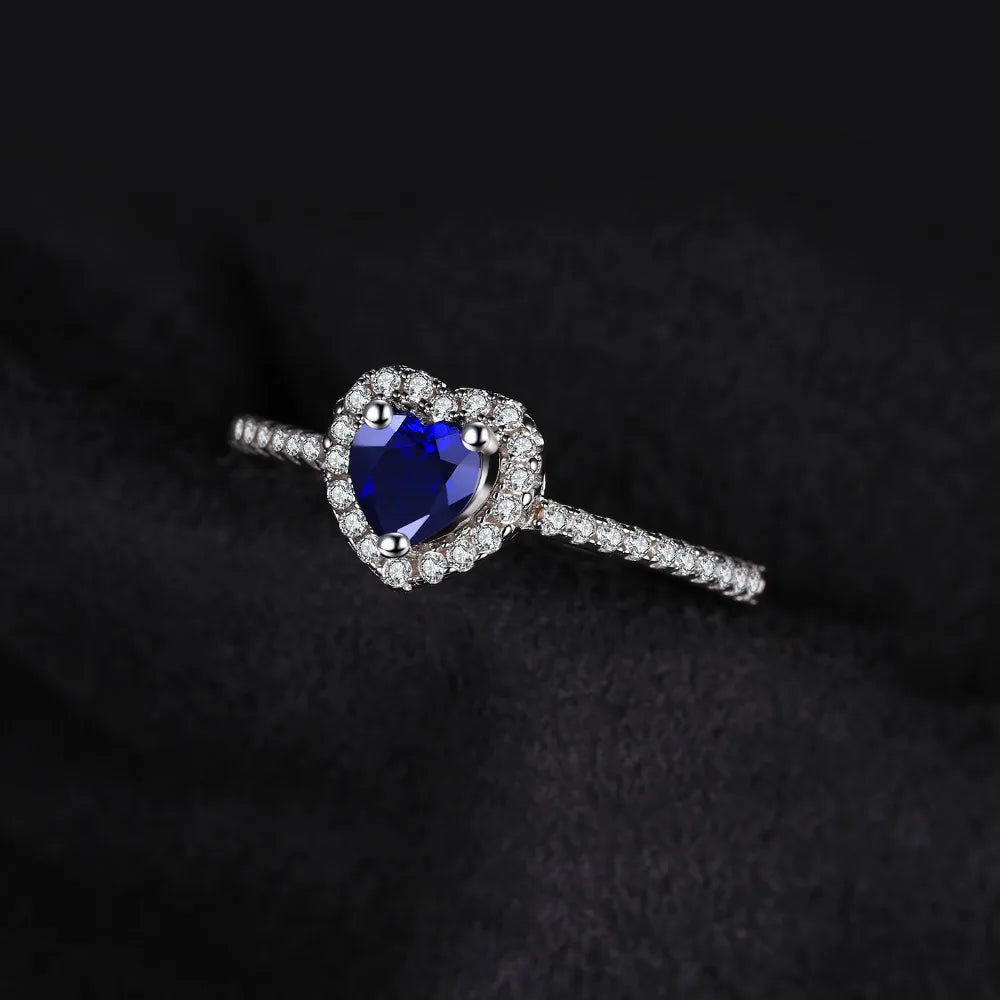 AVERLLA™ Heart of Blue Sapphire Halo Ring